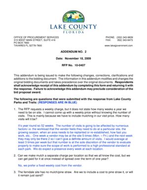 Fillable Online lakecountyfl ADDENDUM NO 2 RFP No 10-b0407b - Lake ...