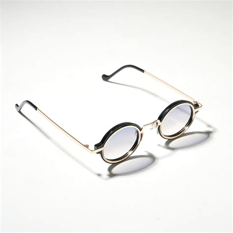 Chokore Round Punk Sunglasses with UV400 Protection (Black & Gold)