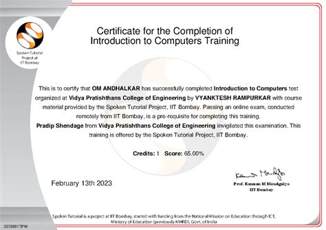 Certificate1234455 - _ _ Spoken Tutorial is a project at IIT Bombay ...