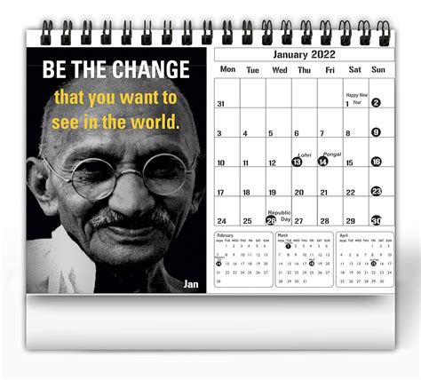 AccuPrints Motivation 2021 Table Desk Calendar with Planner Organizer ...