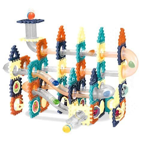 Snaptron Marble Run Toys for Kids 110 PCS Ball Run Game for Boys Age 4 ...