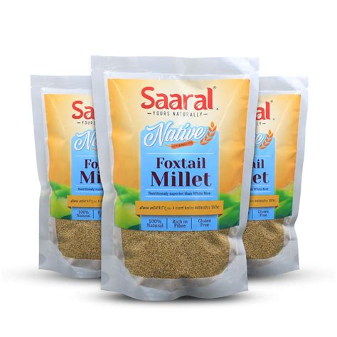 Saaral Foxtail Millet Natural Grains, 1.5kg (500g x 3 Packs) - (Kaon ...