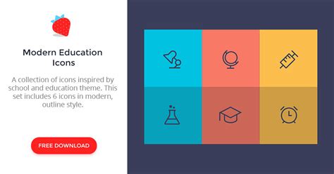 6 Modern Education Icons - graphberry.com