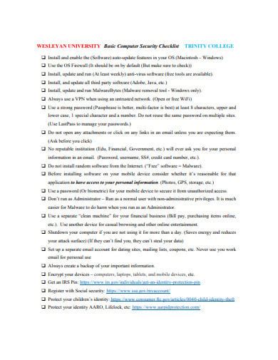 Image result for Computer Security Checklist