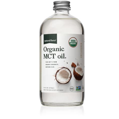 Buy Natural Force 100% Virgin Coconut MCT Oil - 16oz Glass Bottle ...