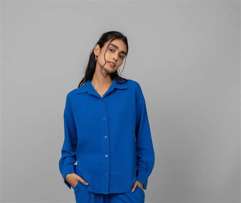Blue Mini Waffle MultiTask Shirt – NeceSera