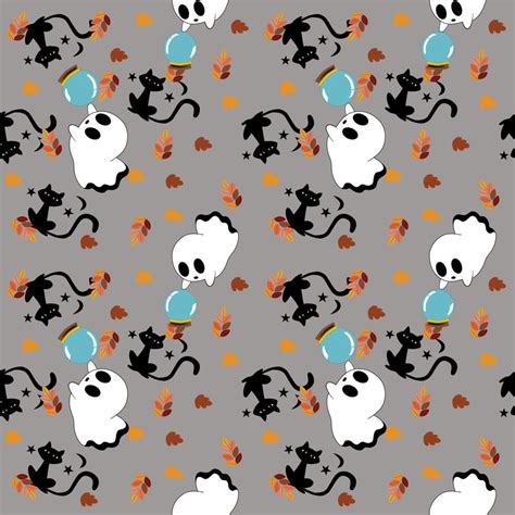 The Halloween seamless pattern, the ghost sheet who is looking at a ...