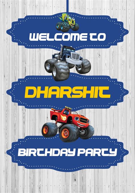 Blaze and the Monster Machines Theme Door Poster | Party Supplies ...