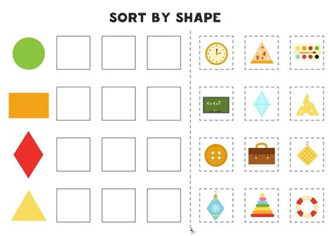 Sort by shape. Educational game for learning basic shapes. 2752083 ...