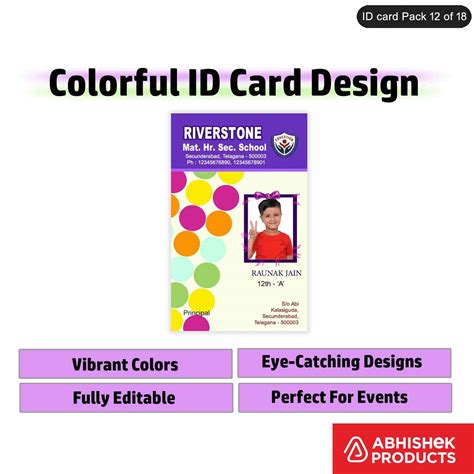 12/18 Colorful ID Card Design Files - 50 PSD Templates – Abhishek Products