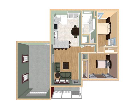 2 Bedroom Ranch Style House Plans, 2/1, 833 Square Feet, 44'x34 ...