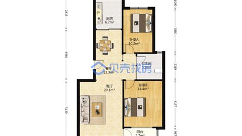 南北通透两居室 3层中间层 不临街_北京山水汇豪苑A区二手房2室1厅75.45平米㎡【北京贝壳找房】