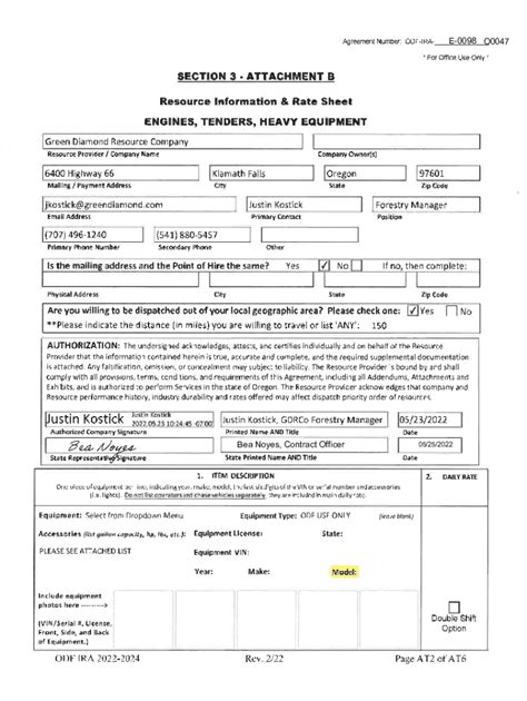 Fillable Online Resource Information & Rate Sheet ustn Kostick Fax ...