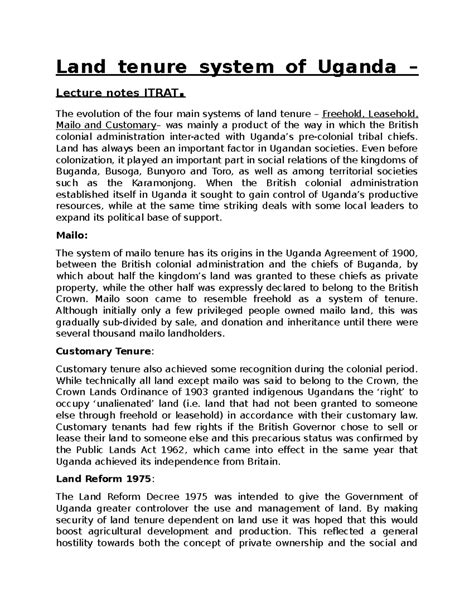 Understanding The Evolution Of Uganda’s Drainage: Pdf Notes