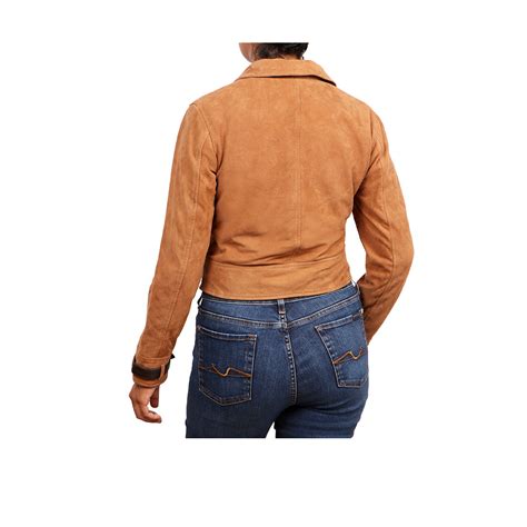 Buy Tan Gal Cropped Bomber Womens Jacket Online - Hidesign