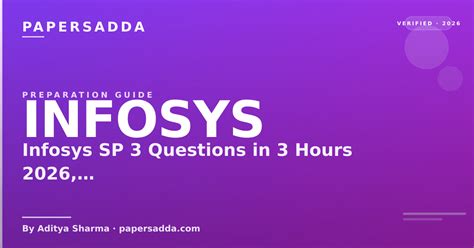 Infosys SP 3 Questions in 3 Hours 2026, Format Decoded | PA