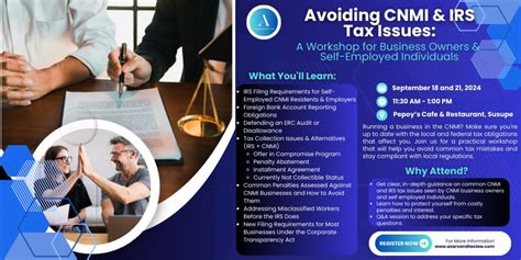 Avoiding CNMI & IRS Tax Issues: A Workshop for Business Owners & Self ...