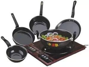 AGGOO Yuva Induction Bottom Non-Stick Coated Cookware Set Price in ...