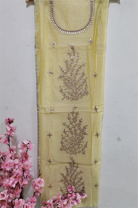 Stunning Yellow Gota Patti Chanderi Silk Kurti - Shop Now!