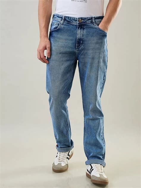 Light Indigo Logan Straight Fit Jeans - Tim Paris