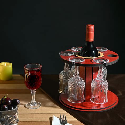 Buy Wooden Wine Glass Holder Online - Gift Kya De | Wine Bottle Holder
