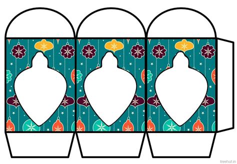 Colored Printable Christmas Paper Lantern Template