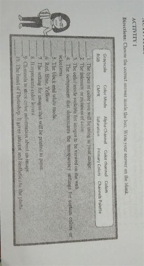 ACTIVITY 1Directions: Choose the correct answer inside the box Write ...