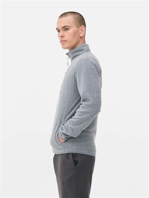 Men's Gray Heather Half Zip Fleece | Primark