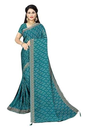 Buy RUDRA CREATION Women's Printed & Fancy Lace Viscose Beautiful ...
