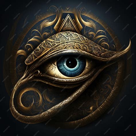 Ia generativa el ojo dorado de horus con efecto dorado sobre fondo ...