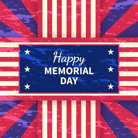 Happy memorial day design greeting card in vintage american style ...