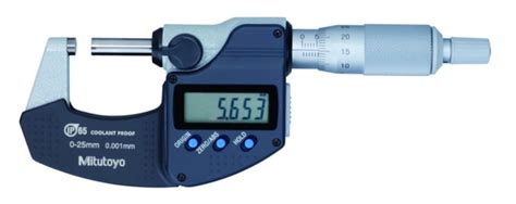 Mitutoyo 293-240-30 Coolant Proof LCD Micrometer, Ratchet Stop, 0-25mm ...