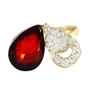 Colors of Sin Finger ring Crystals leaf and crystal sidewise red ...