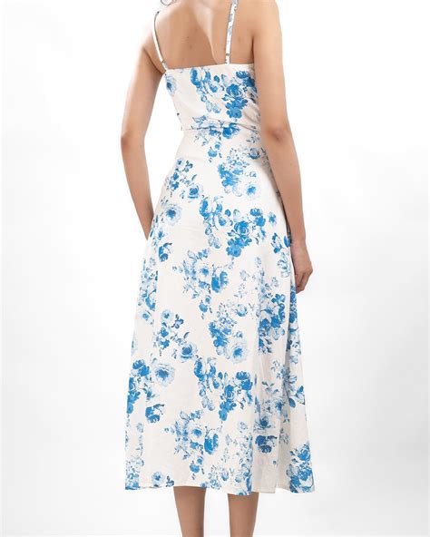 Cowl Neck Floral Split Maxi Dress – Littlebox India