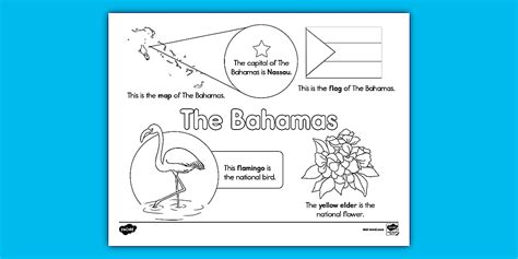 The Bahamas Facts Coloring Sheet (teacher made) - Twinkl