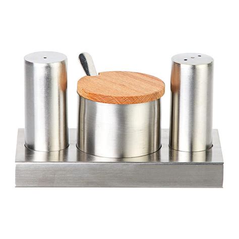 Biradlı GRV-113 Round Salt and Sugar Shaker Set with Lid, 3 pcs Price