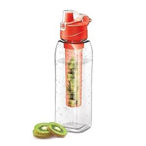MILTON Infuser Plastic Water Bottle, 1 Litre, Orange | Food Grade ...