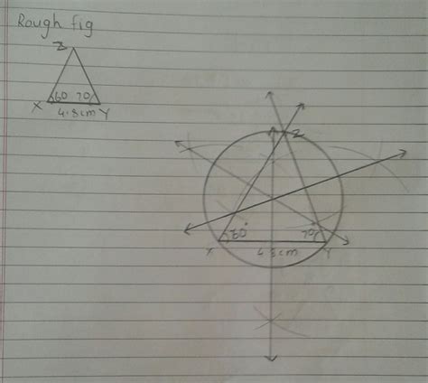 in a triangle XYZ xy=4.8cm,angle x=60'.angle y=70'.draw the triangle ...