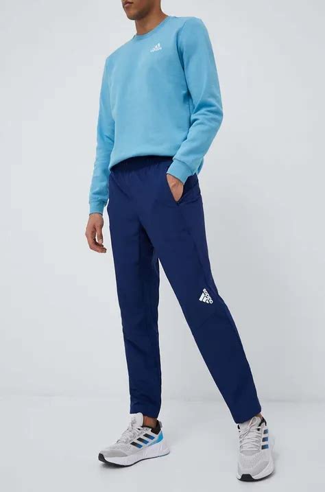 adidas Originals spodnie dresowe Adibreak kolor granatowy z aplikacją ...