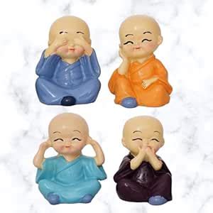 Buy Cute Little Baby Monk Buddha Set of 4| Resin Showpiece for Home ...