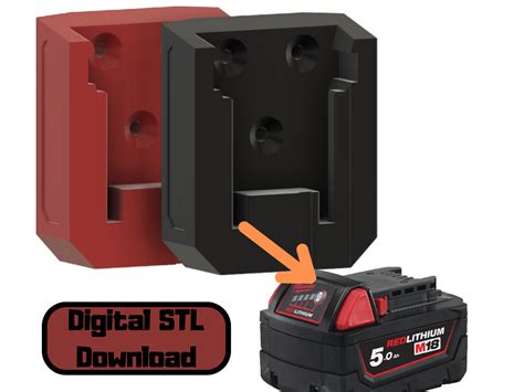 Milwaukee M18 Battery Holder STL | Wall Mount by PTRK3D MakerWorld: Download Free 3D Models