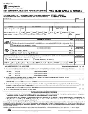 Fillable Online pa drivers permit physical form 2021 Fax Email Print ...