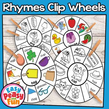 Rhyme Wheels | Clip-it Rhyming Word Wheels by Easy Peasy and Fun