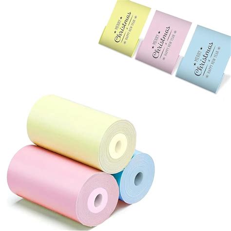 Zeitel® 3 Rolls Thermal Printers Paper, 3 Colors Printer Paper for Mini ...
