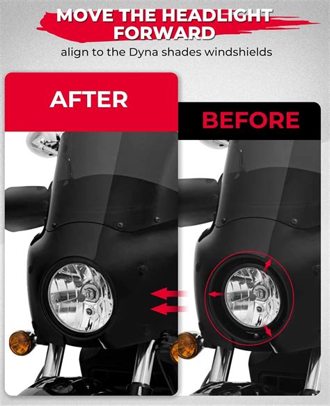 Buy KEMIMOTO Motorcycle Headlight Extension for Dyna Fairings 2007-2017 ...