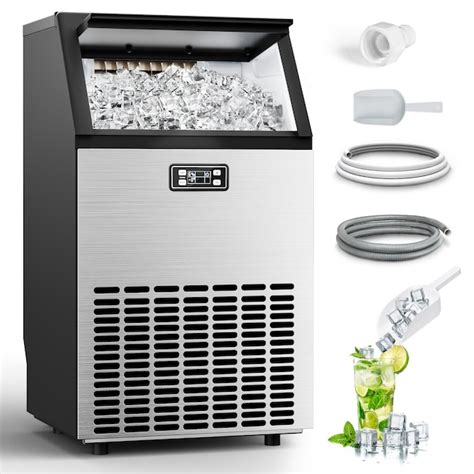 SIMZLIFE 100lbs/24H Commercial Full Size Cubes Ice Maker Machine with ...