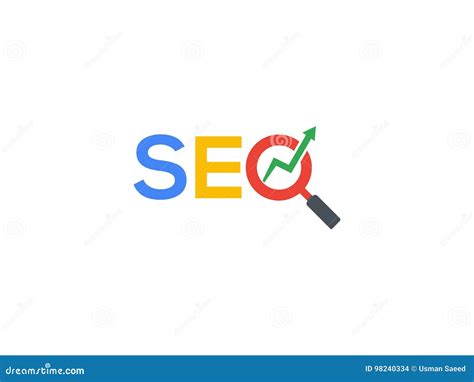 SEO Logo with Magnifying Glass Stock Vector - Illustration of high ...