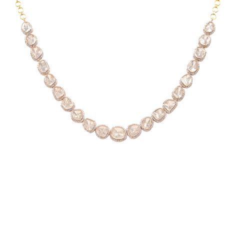 Elenore Classic Diamond Polki Necklace - Shop now – Polki Stories by ...