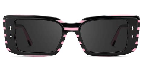 Women's Rectangle Eyeglasses Frames With Black and Pink Color