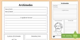 Archimedes Significant Individual Fact Sheet - History Resource